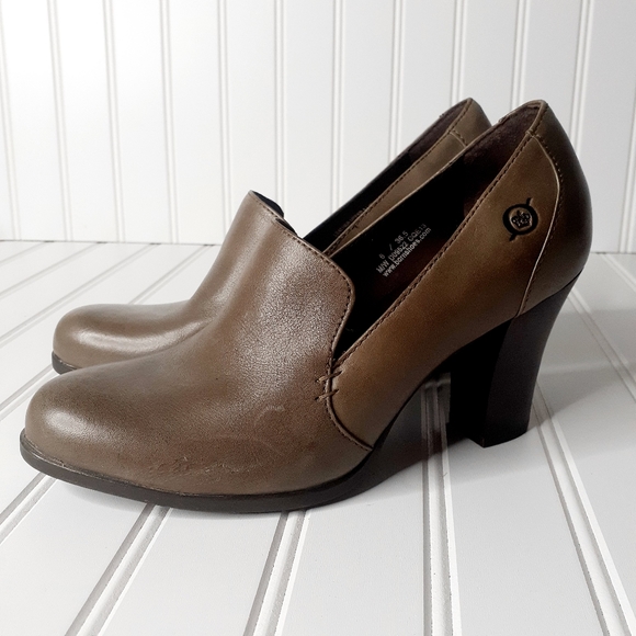 Born Womens Bronze Leather Heels C357